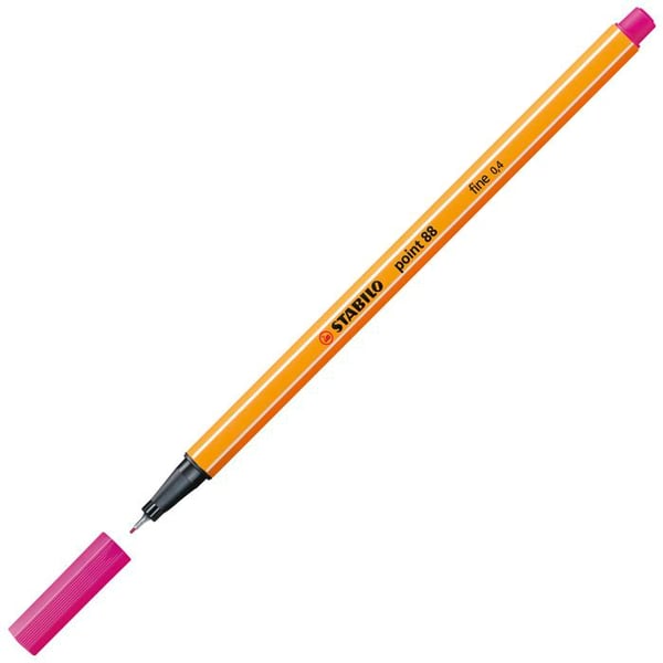 Stylo-plume Fineliner - Stabilo - Point 88 - Fuchsia - Förpackning med 10 - Spets 0,4 mm