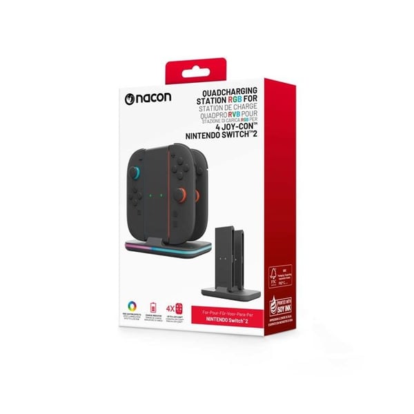 Laddstation - NACON - Joy-Con - 2 platser - USB Type-C - Svart