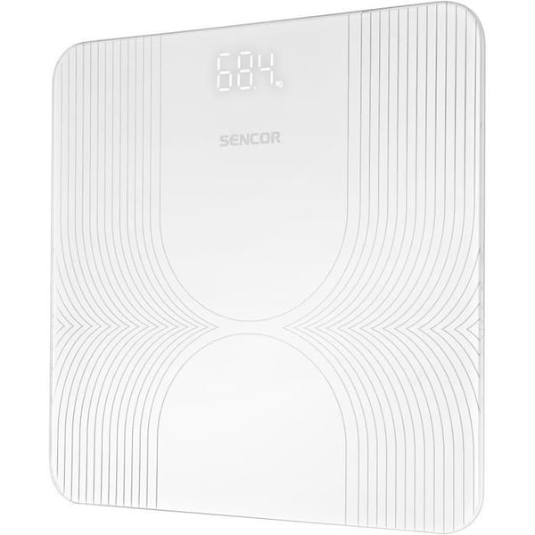 Personvåg - SENCOR - SBS 2475WH - Kapacitet 180 kg - Automatisk på/av - Vitt glas