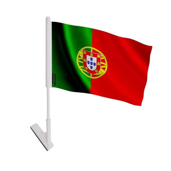 Klisterflagga Portugal – 14 x 21 cm – Mjuk polyester – Lätt att klistra – 5 stycken – Pixelforma