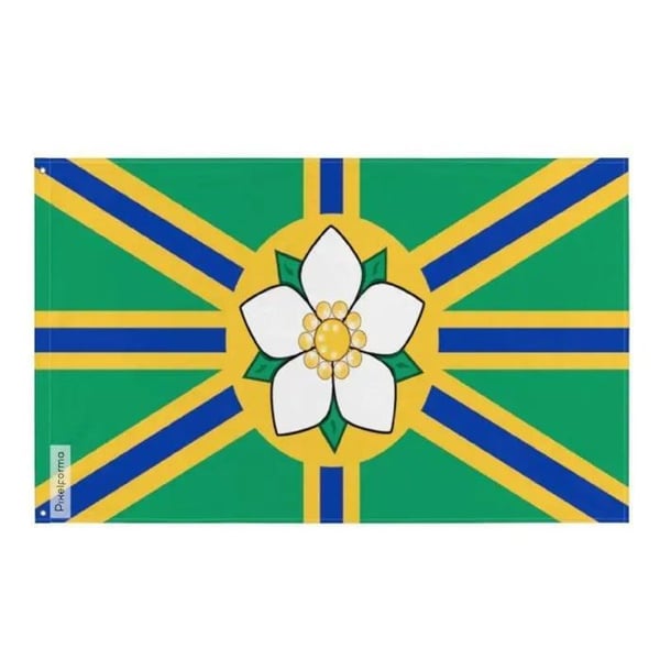 Abbotsfordflagga – 128 x 192 cm – Hållbar polyester – 2 metallöglor – Inomhus / Utomhus – Pixelforma