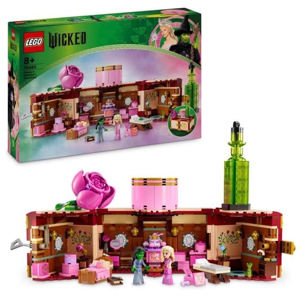LEGO Wicked 75683 Glindas och Elphabas Kammare - Byggleksak för barn 8 år