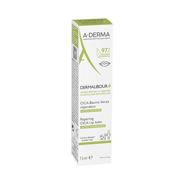 A-Derma Dermalibour+ Cica-Balm Läppar Reparerande Ultra-Närande 15ml