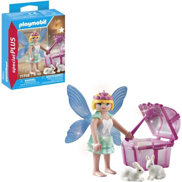 Figur - PLAYMOBIL - 71758 - Ängel med mjölktandlåda - 1 mus - 2 kaniner