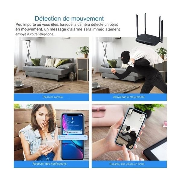 Funktionell router 4K spionkamera rörelsedetektor
