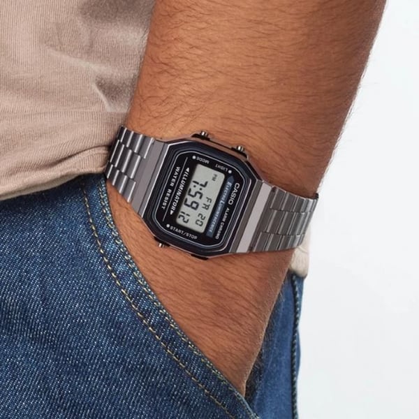 Klocka - Casio - A168WEGG-1BEF - Unisex - Svart - Rostfritt stål - Digital