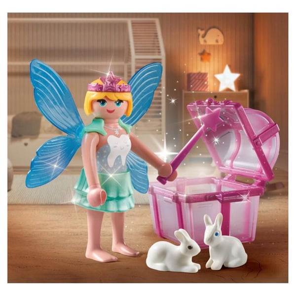 Figur - PLAYMOBIL - 71758 - Ängel med mjölktandlåda - 1 mus - 2 kaniner