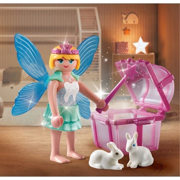 Figur - PLAYMOBIL - 71758 - Ängel med mjölktandlåda - 1 mus - 2 kaniner