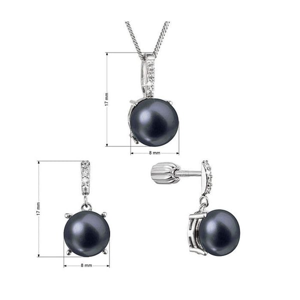 Pärlor med kubisk zircon Pavona 29072.3B svart (örhängen, kedja, hänge)