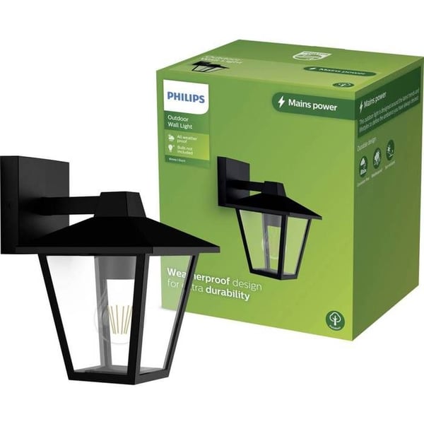 Philips LED Kinno 929004141201 Utomhusvägglampa E27 svart
