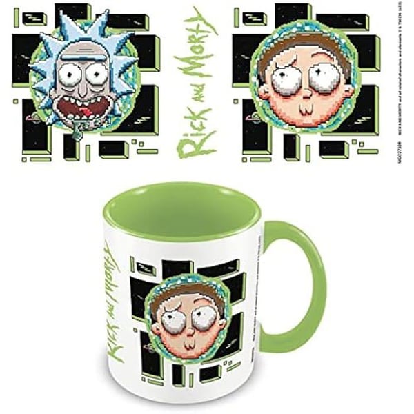 Mugg i keramik - PYRAMID INTERNATIONAL - Rick och Morty - 325 ml - Motif Pixel Breakout - Officiell