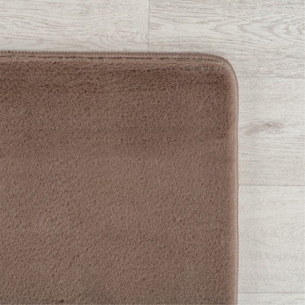 Matta - MELIS HOME - Rund - Brun - Tvättbar - Halkfri - Mjuk - 60X100 cm