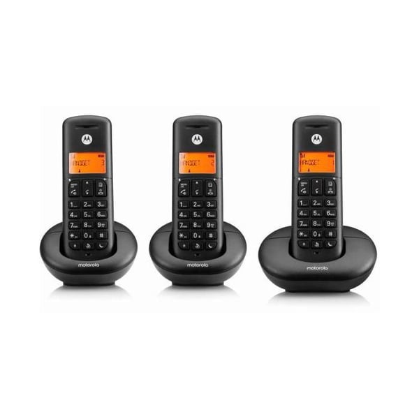 Trådlös telefon - MOTOROLA - E203 - Svart - 2 handsets - Bakgrundsbelyst skärm