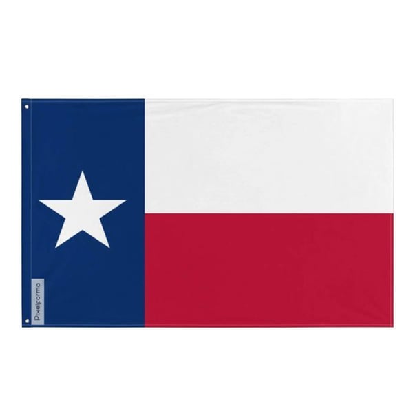 Texas flagga – 90 x 150 cm – Hållbar polyester – 2 metallöglor – Inomhus / Utomhus – Pixelforma