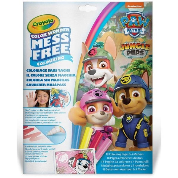 Färgläggningsset - CRAYOLA - Color Wonder - Paw Patrol - Bok + 4 tuschpennor - Från 3 år