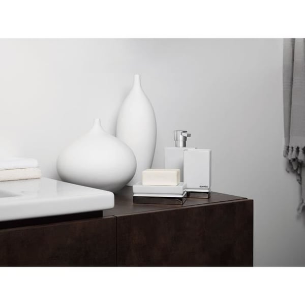 Spirella porslinsglas ROMA Vit & Silver