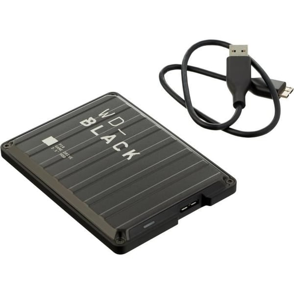 WDBLACK P10 2 Til Bærbar, Mobil og Robust Ekstern Harddisk, Fungerer med PC og Konsol