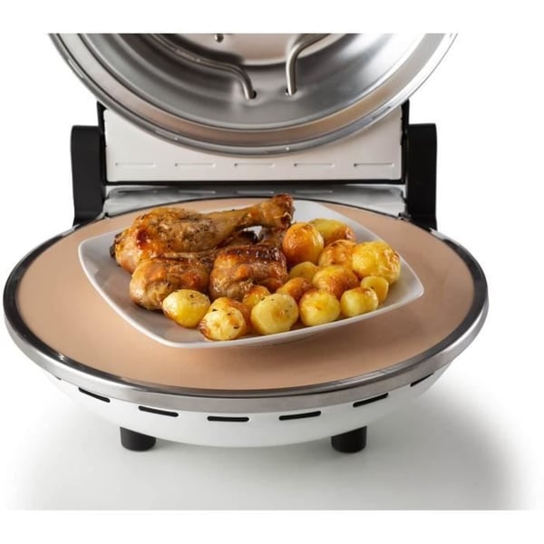 Elektrisk pizzaovn ARIETE - 918 - Hvid - Refraktær sten - 1200W - Diameter 33cm - Maksimal temperatur 400°C