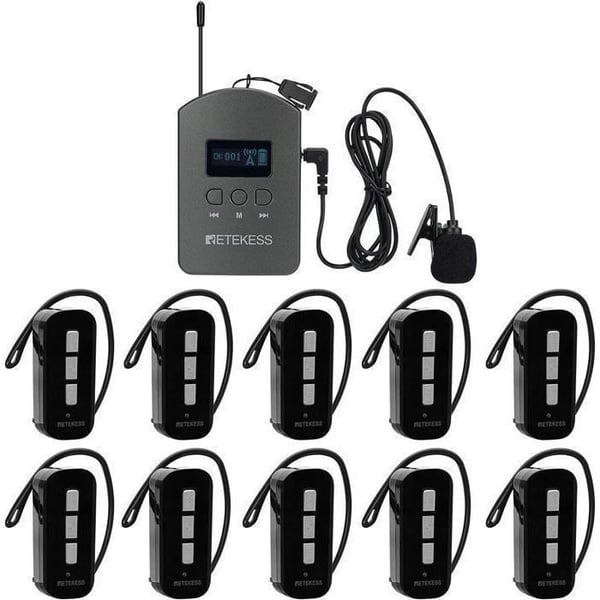 Retekess TT112 Trådlöst Callsystem, Guidningssystem, 36 Kanaler, Enkel & Grundläggande, 200m, för Turism, Fabrik, Kyrka