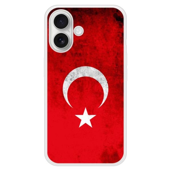 Siliconförstärkt tryckt skal kompatibelt med Apple iPhone 16 Plus Turkiets flagga