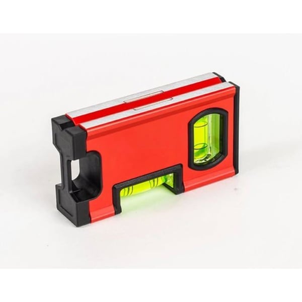 Mini vattenspass med magnetisk bubba 10 cm fickformat horisontellt och vertikalt slumpmässig färg
