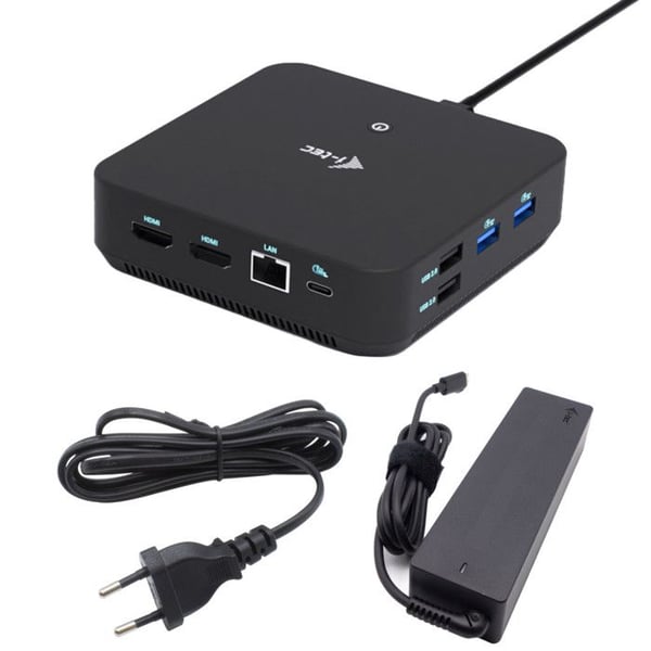 I-Tec Docking Station USB-C DP Dual HDMI 4K 100W med Universell Lader