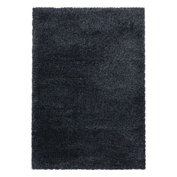 Melis Home Mat efter storlek färg Ljusgrå 160 cm rund shaggy tjock och mjuk med långa hår 30 mm för vardagsrum och