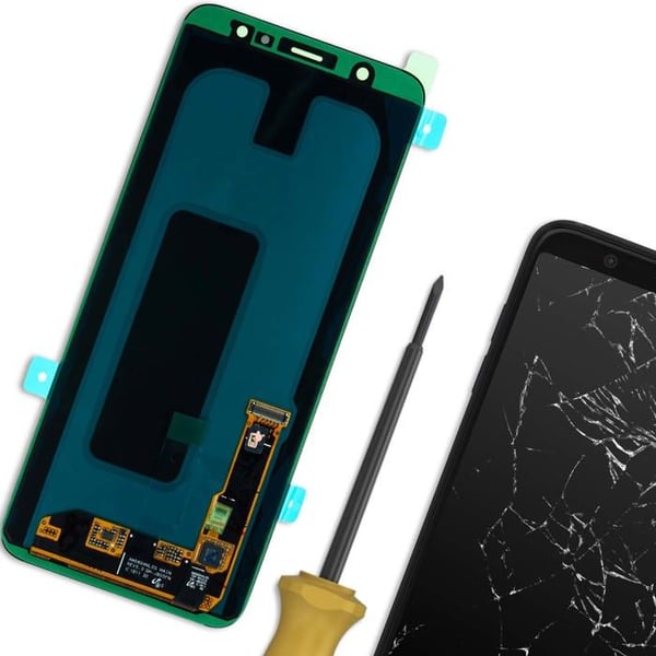 LCD-skärm och Touchglas för Samsung Galaxy A6 Plus Original Samsung Svart