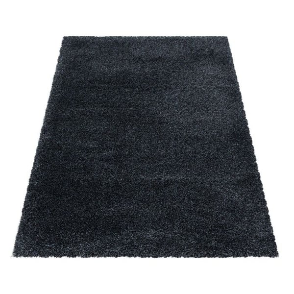 Melis Home Mat efter storlek färg Ljusgrå 160 cm rund shaggy tjock och mjuk med långa hår 30 mm för vardagsrum och