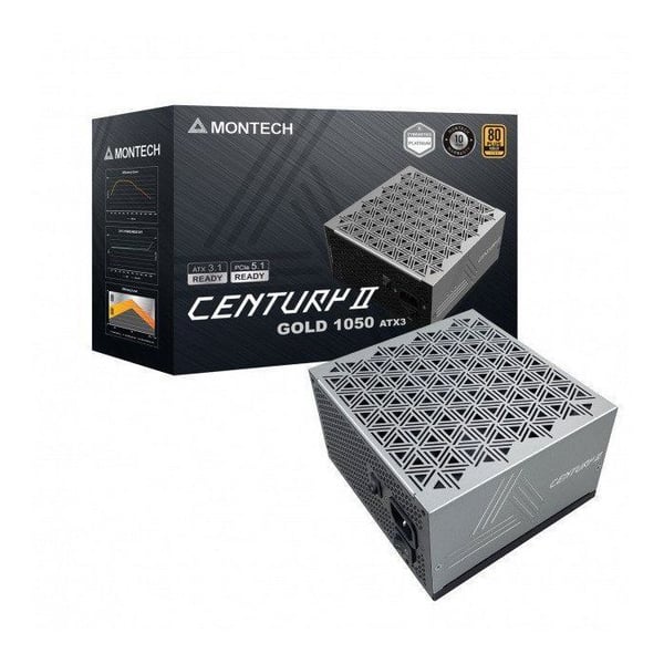 Intern strømforsyning Montech Century II 80 PLUS Gold netværksforsyning, komplet, ATX 3.1, PCIe 5.1 - 1.050 Watt