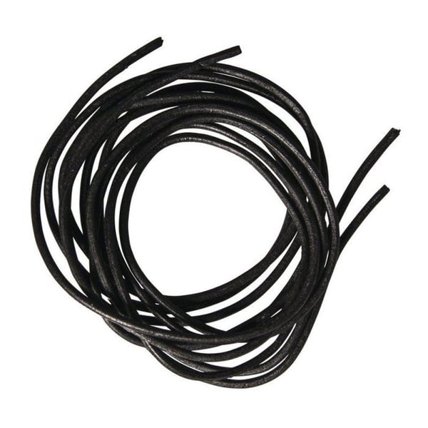 Runda nötskinnsband, 2 mm ø, svarta, 100 cm, 2 st.