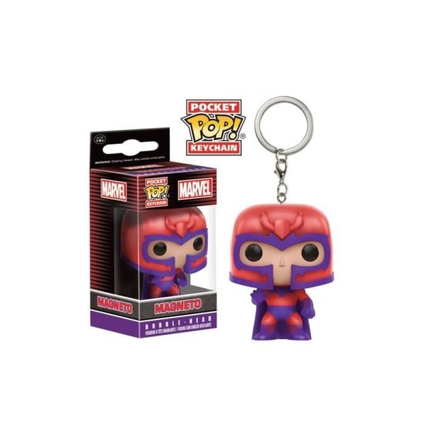 Portecknyckel Marvel - FUNKO - Magneto Pocket Pop - Vinyl - Svart - 4cm