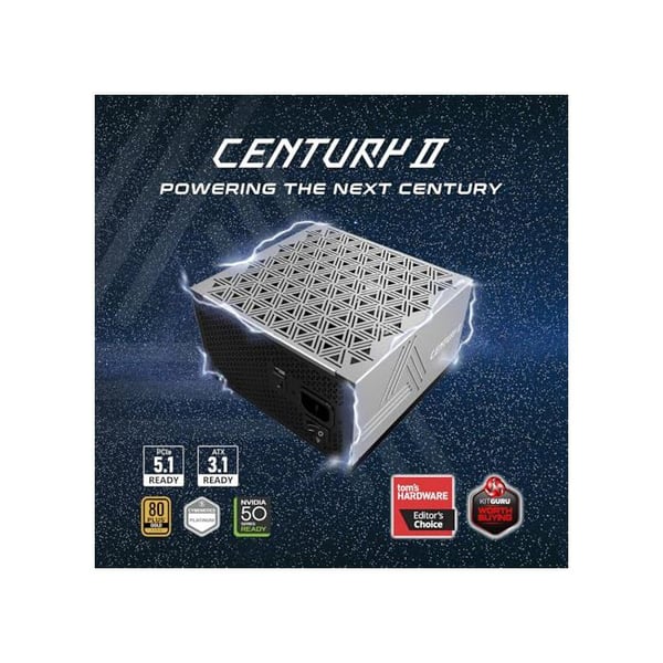 Intern strømforsyning Montech Century II 80 PLUS Gold netværksforsyning, komplet, ATX 3.1, PCIe 5.1 - 1.050 Watt