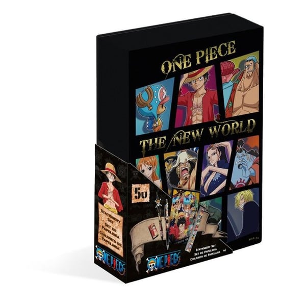 Pappersset - One Piece - 5 Delar - Förvaringslåda - Anteckningsbok - Kulspetspennor