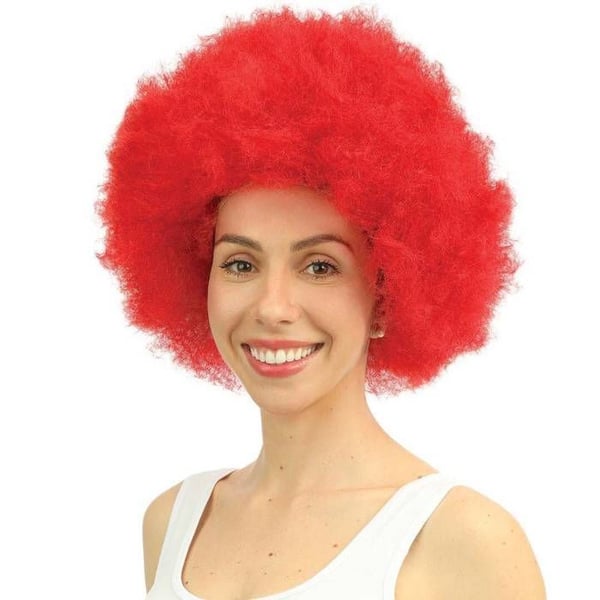 Paruk - LILLA CLOWN - WILLY-pop GM - Lockig Boll - Röd - Mixad
