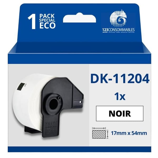 Etiketter - BROTHER - DK11204 - 17mm x 54mm - Termopapper - 400 etiketter