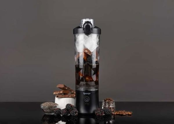Bol mixeur blender - Svamp - Bærbar mixer sort - 600 ml - USB-C - Puls- og blandingsfunktioner