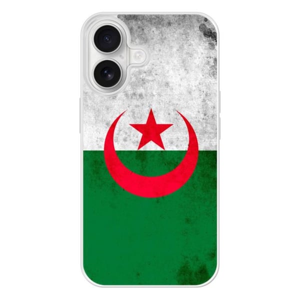 Silicon-skal med förstärkt tryck kompatibel med Apple iPhone 16 Algeriets flagga