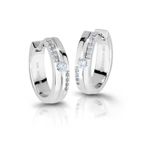 Silver earrings with cubic zirconia M26021