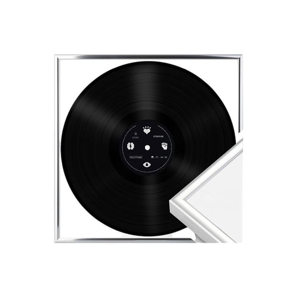 Stöd för vinyl 33-varv 12,5" Dekorativ aluminiumram för skivpresentation Grå