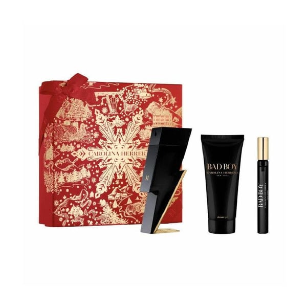 Parfymset för män - Carolina Herrera BAD BOY EDT - 3-delars set - EDT 100 ml - Duschgel 100 ml