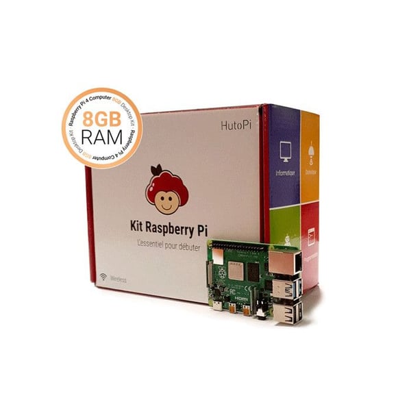 Officiell startkit Raspberry Pi 4 8GB - RASPBERRY PI - HDMI, USB, Ethernet - DDR4 SDRAM - Serial ATA-600