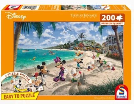 Pussel - SCHMIDT SPIELE - DISNEY, Mickey & Minnie i Florida - 200 bitar - Från 7 år