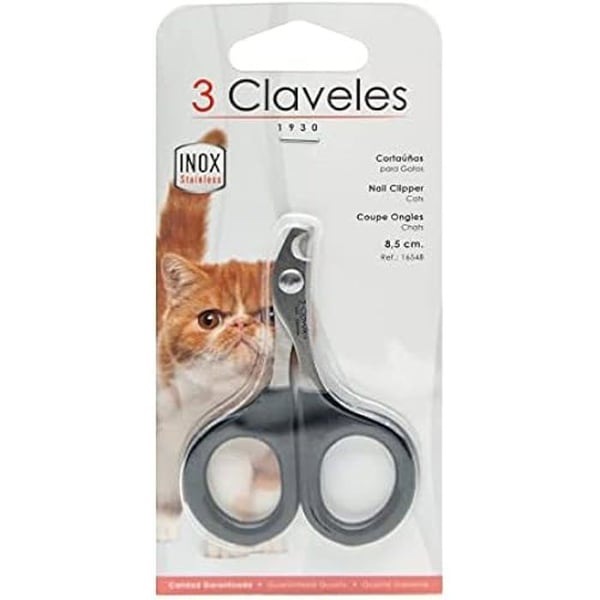 Kattklippare 3 CLAVELES – Rostfritt stål 8,5 cm, ergonomiskt handtag, djupstopp