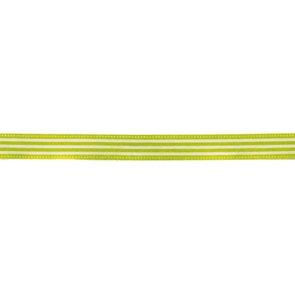 MégaCréa DIY - Randig bomullsband grön 1,5 cm x 2 m