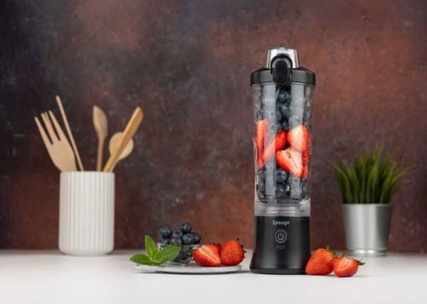 Bol mixeur blender - Svamp - Bærbar mixer sort - 600 ml - USB-C - Puls- og blandingsfunktioner