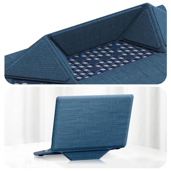 Fodral för MacBook Pro 16" i tyg med vikbart magnetstöd blått