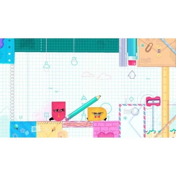 Par av joysticks Joy-Con Neonröd & Neonblå för Nintendo Switch + Snipperclips Plus: De två gör ett par (Kod)