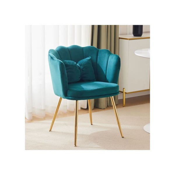 Moderne velours chaise longue, komfortabel polstret stol med bladformet ryg.