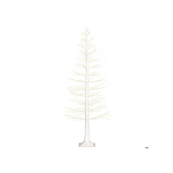 HOMCOM 180 cm valaistu tekokuusu 810 LED-valolla, sopii sisä- ja ulkokoristeluun, valkoinen